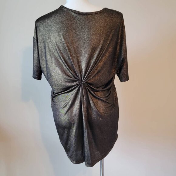 LuLaRoe Irma Elegant Black and Gold Top - Picture 2 of 3